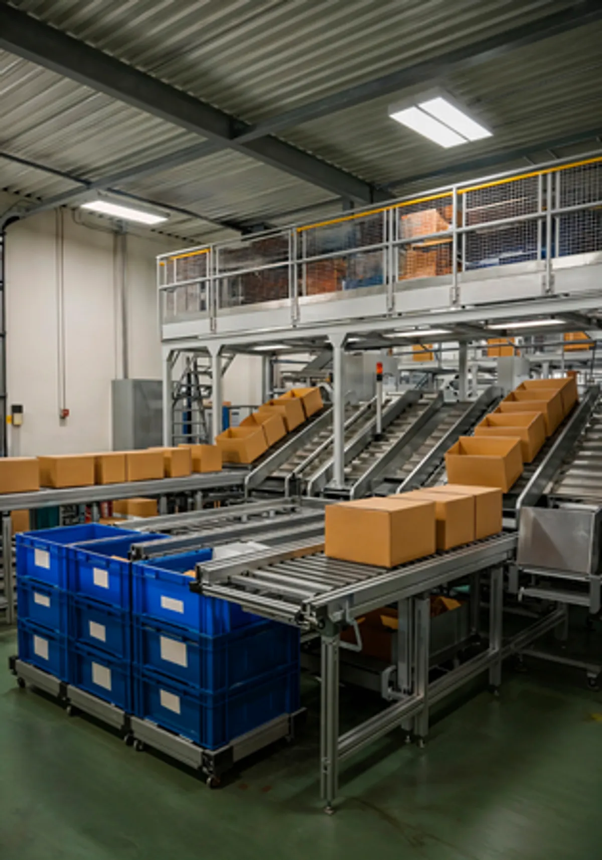 Automated warehouse with modern robotics